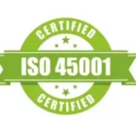 Green circular ISO 45001 certification badge