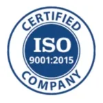 ISO 9001 certification logo.