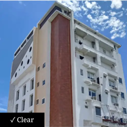 Clear building facade showcasing modern exterior design